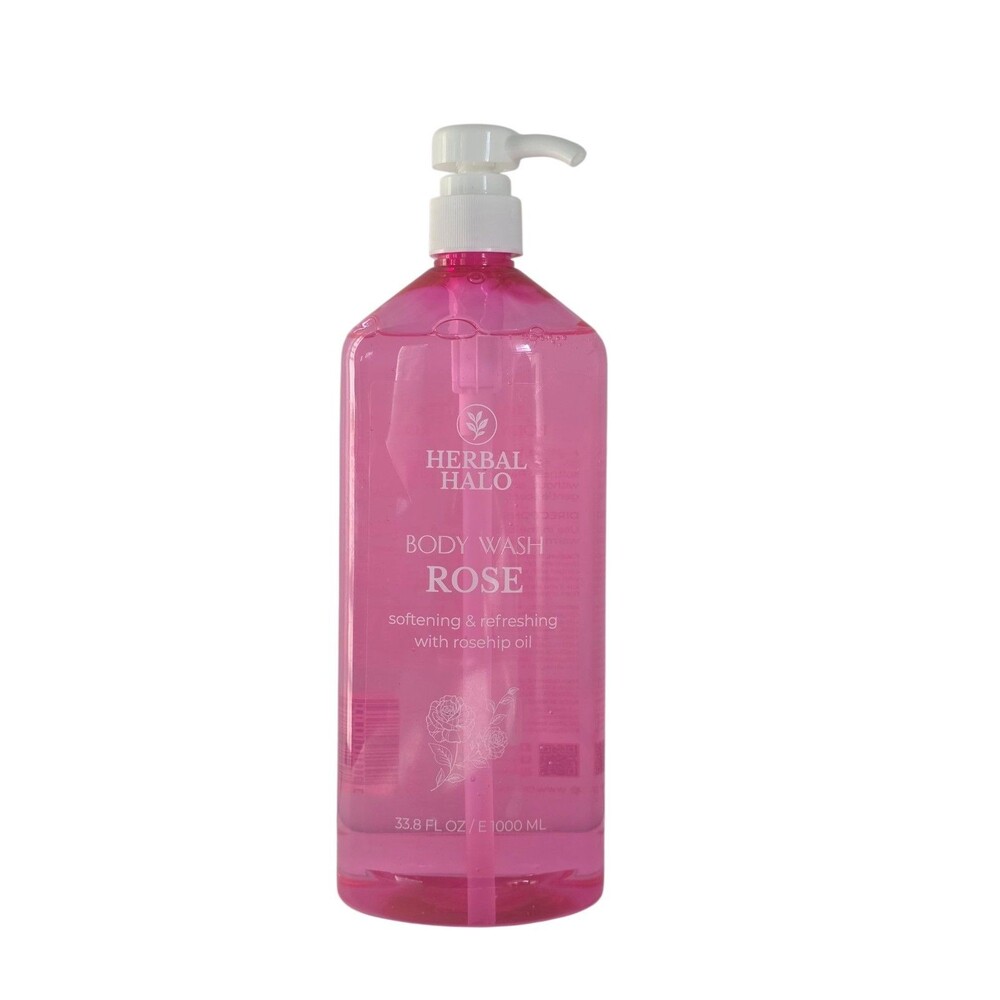 Herbal Halo Body Wash Rose Softening & Refreshing With Rosehip Oil 33.8 Fl.oz